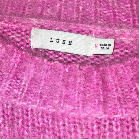 Lush Pink and Red Colorblock Sweater - Picture 2 of 5